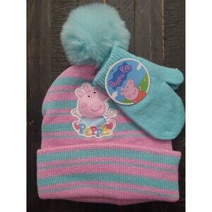 NEW Peppa Pig Toddler Hat & Mitten Set Toddler